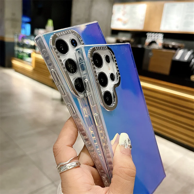 تألق الليزر IMD لامعة قضية الهاتف لسامسونج S23 + S24 زائد S25Ultra S22U غطاء كامل نحيل شل حماية الجسم #4