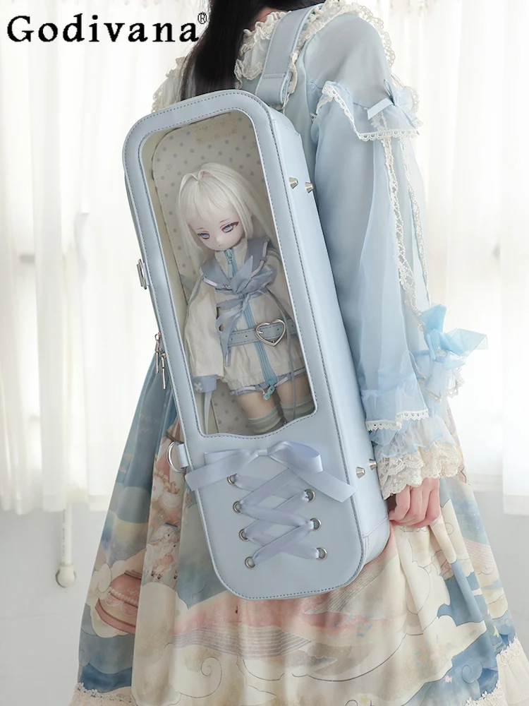 

Original Blue Y2k 4 Points Bjd Baby Doll Bag Students Cute Doll Collection Bag Portable Crossbody Shoulder Bjd Shoulder Bags