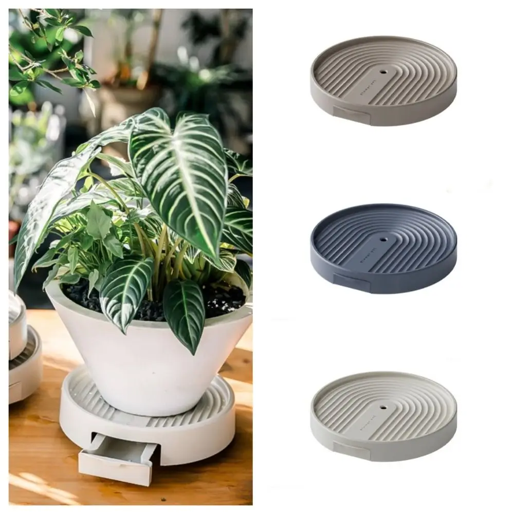 Round Movable Plant Stand Universal Wheel Heavy Duty Flowerpot Tray with Drainage Tray High Load Bearing Plants Pots Holder