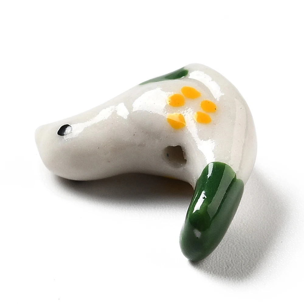 PandaHall 10 Stück handgefertigte bedruckte Porzellan-Taubenperlen, handbemalte Keramik-Anhänger für DIY-Halsketten, Schmuckherstellung und Bastelarbeiten – Detail 17