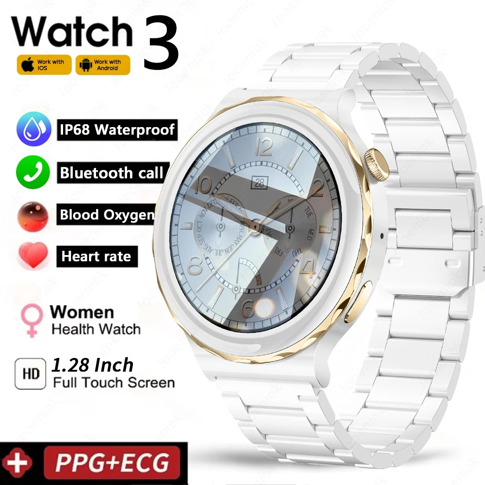

2025 New Fashion Smartwatch Women AMOLED HD Screen Hand ECG+PPG Waterproof Sports Men Smart Watch For Huawei Xiaomi Android IOS