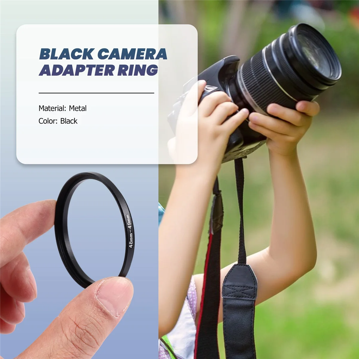 48mm to 49mm Camera Filter Lens 48mm-49mm Step Up Ring Adapter