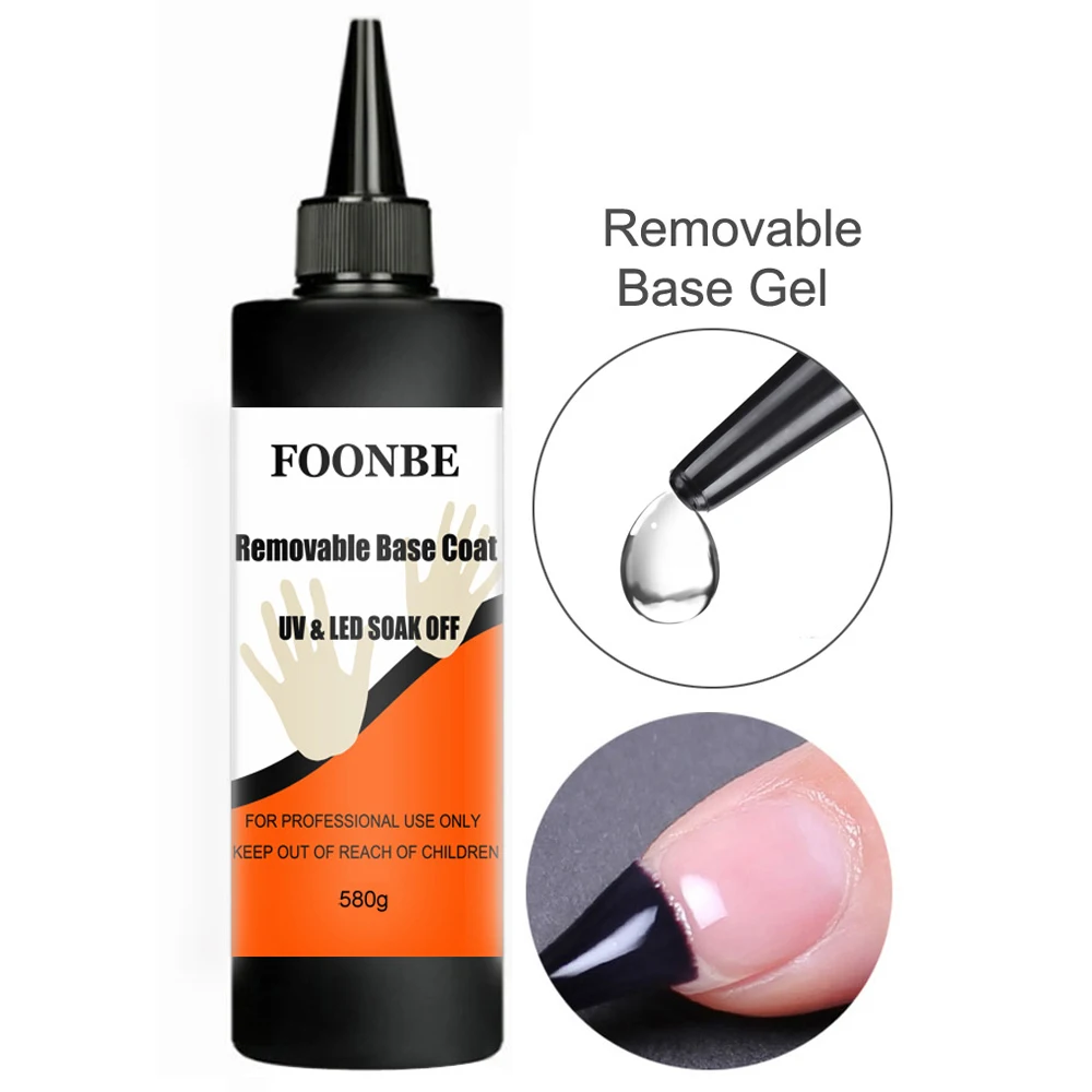 Foonbe 580g Super couche de finition Gel de Base pour vernis à ongles Gel Transparent tremper UV Gel vernis manucure semi-permanen