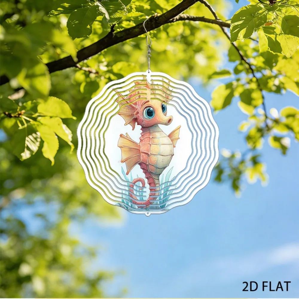 

Iron Seahorse Wind Chime Outdoor Garden Decor 10 Inch