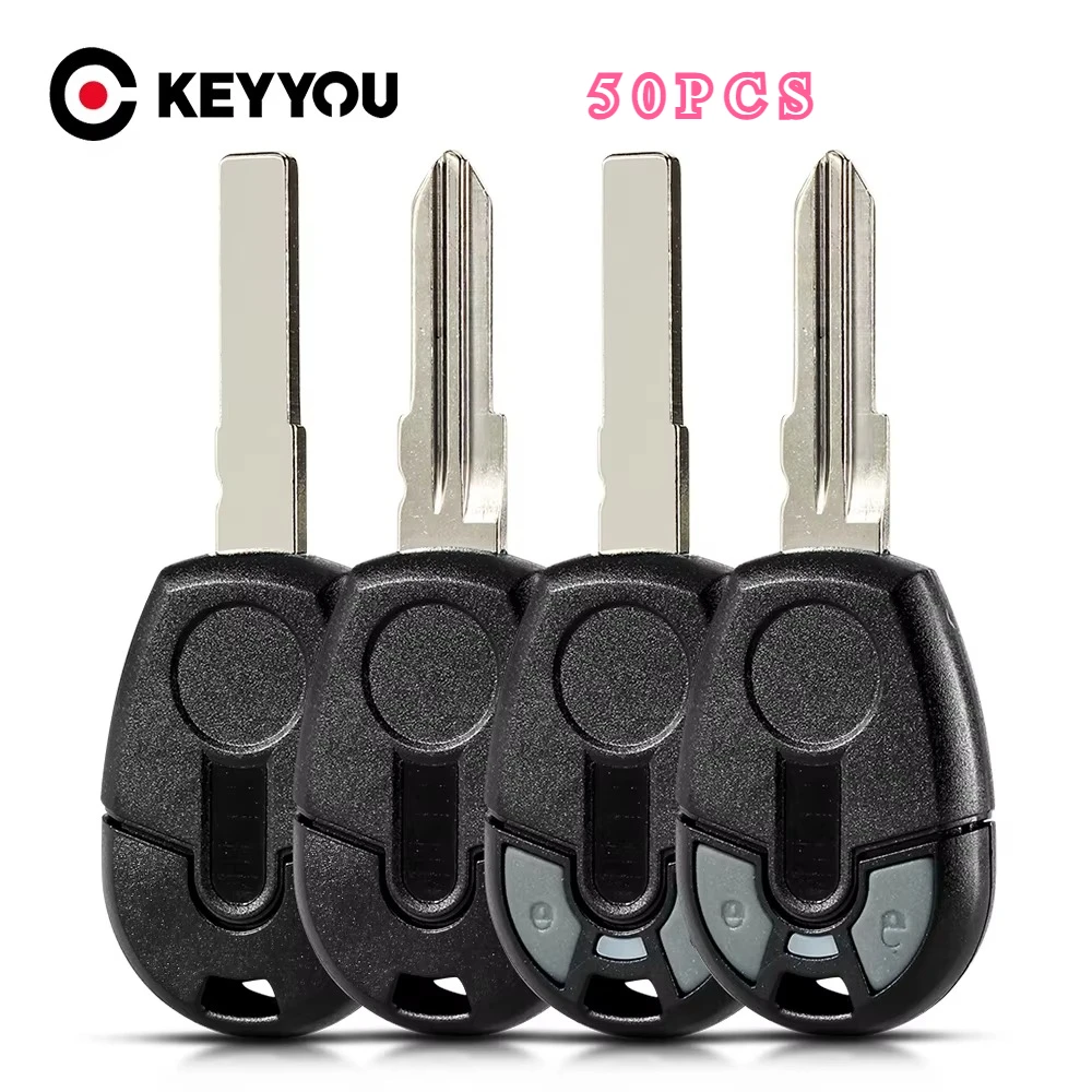 

KEYYOU 50pcs/lot New 2 Buttons Remote Car Key Shell For Fiat Positron Transponder Key Cover Blank Case Replacement