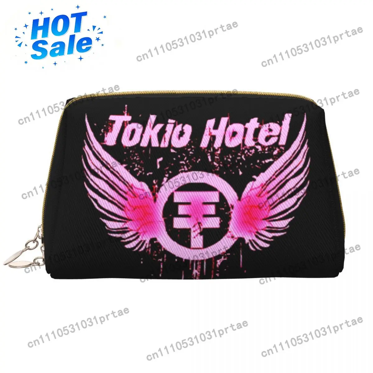 Kawaii Tokio Hotels Heavy Metal Pop Rock Travel Toiletry Bag Women Cosmetic Makeup Bag Beauty Storage Dopp Kit