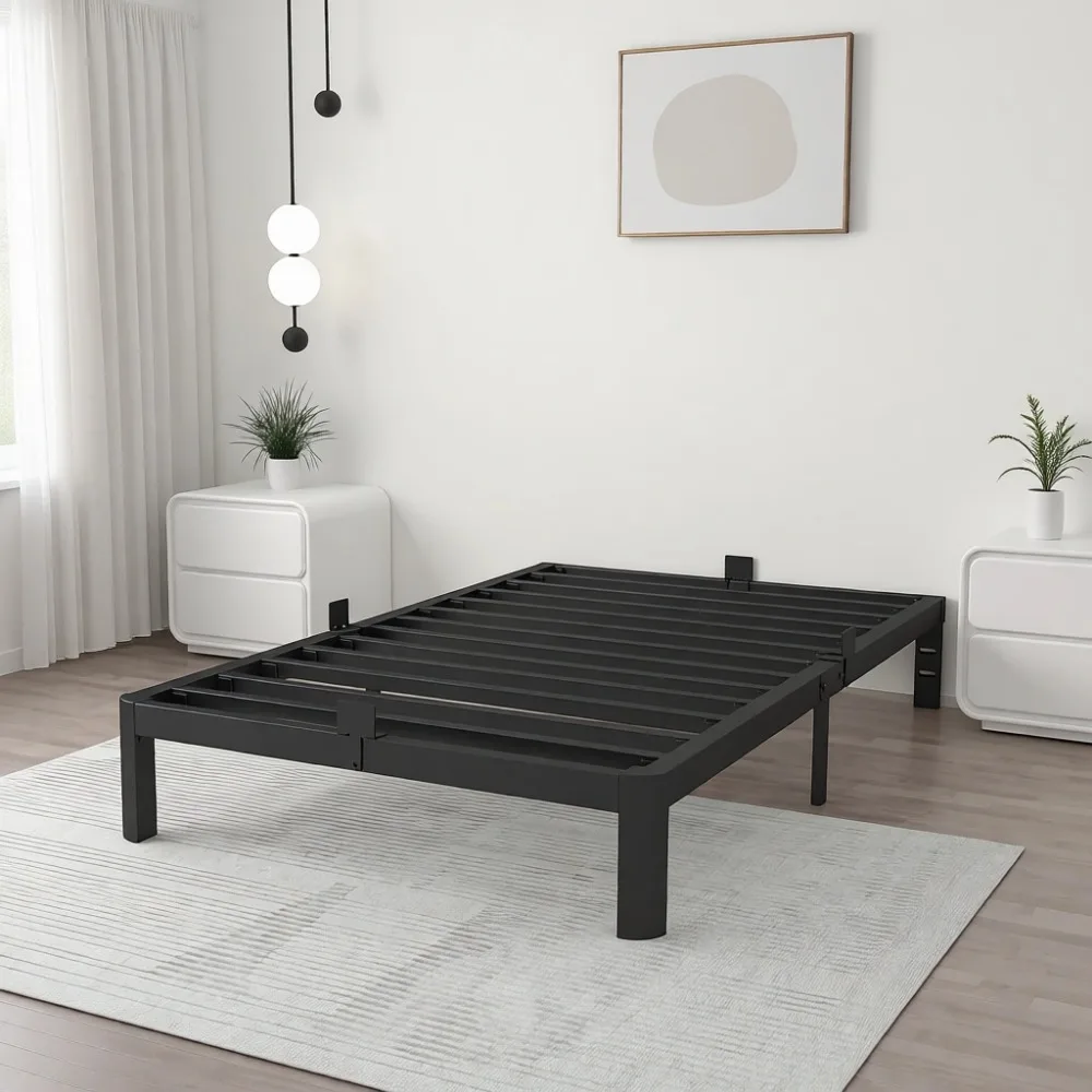 

Металлическое основание для кровати Twin Size с платформой 10 дюймов, круглыми угловыми ножками, противоскользящими заглушками, DIY изголовьем, простая сборка