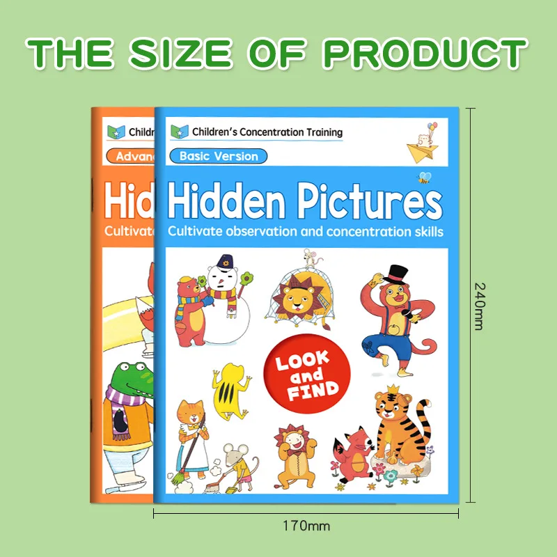 Find Items Challenge, Focus Training, Maze Puzzle Book, Hide and Seek Picture Book, Find Something Game Book