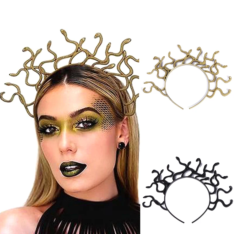 Women Medusa Snake Shape Headpiece Cosplay Girl Headwear Ancient Greek Mythology Headband Halloween Carnival Costume Party Props