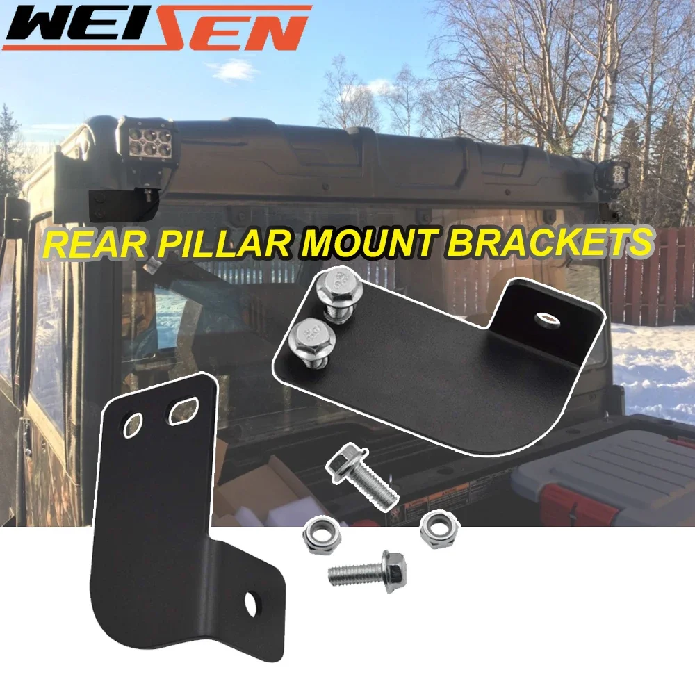 

For Polaris Ranger Full Size Body 2013-2024 Rear Pillar Roll Cage Bar LED Light Pod Mounting Brackets Steel UTV Accessories