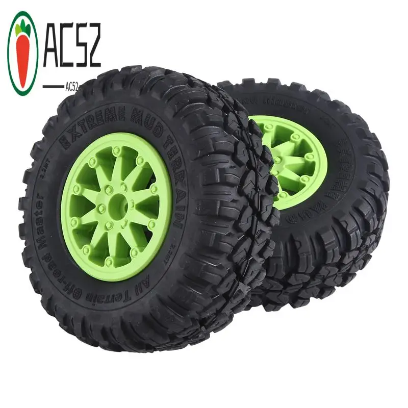 

AC52-4PCS 118X44mm 2.2 Inch Rubber Tyres & Plastic Beadlock Wheel Rim For 1:10 RC Rock Crawler Axial SCX10 RR10 RC Car