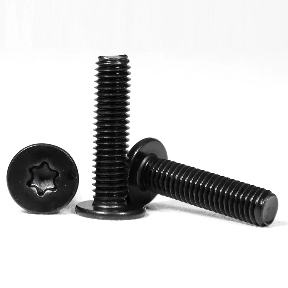 Ultra Thin Flat Head Torx Drive Machine Screw Black Stainless Steel M2 M2.5 M3 M4 M5 M6 5-50pcs Six Lobe Star Screw