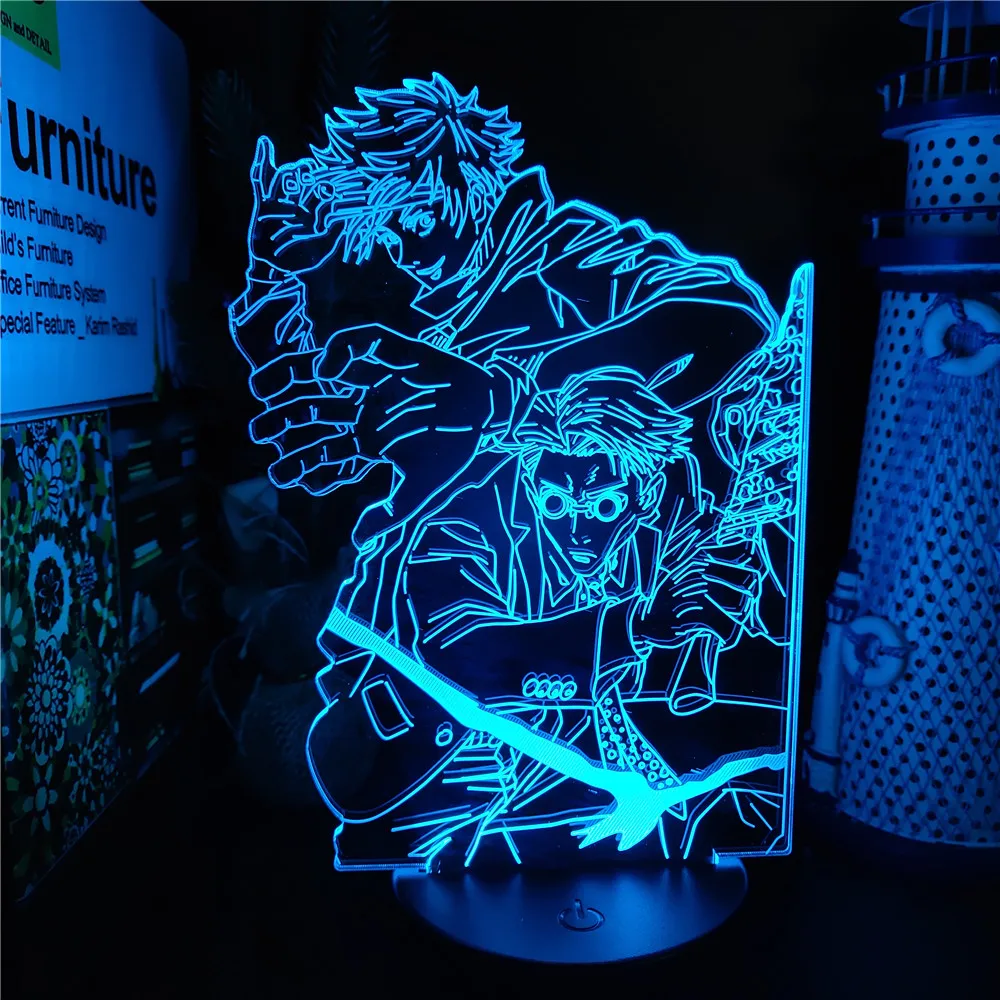 Jujutsu Kaisen Cartoon Ryomen Sukuna Satoru Gojo 3D Visual Night Lights LED Itadori Yuji Night Lamp Anime Color Changing Lamp