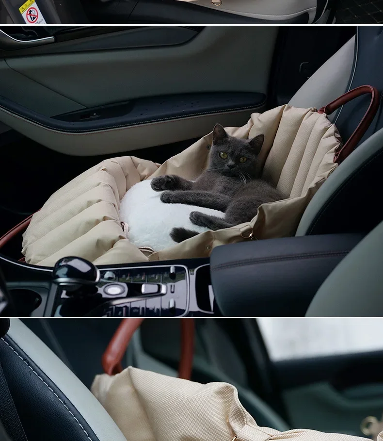Car Seats Cat Carrier Booster Seats on Car Armrests for Easy Carrying With Cat and Dog Travel Bags