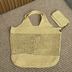 Luxury Handmade Straw Bag for Women High Quality Natural Raffia Tote Bag Female Summer Vocation Beach Handbag 2024 Girls Purse