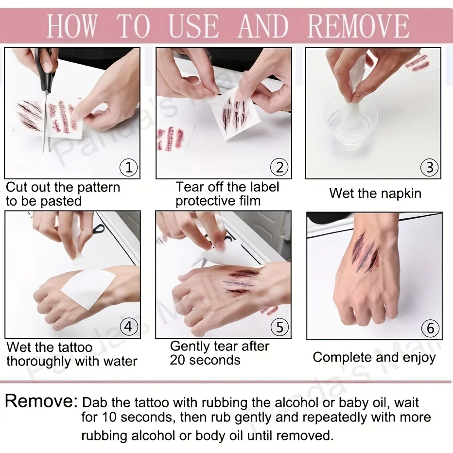 10 قطعة ثلاثية الأبعاد ندبة وهمية الوشم ملصق الجسم الوجه واقعية جرب الوشم المؤقت هالوين الرعب الجرح الدموي ملصقات ماكياج ذاتية الصنع