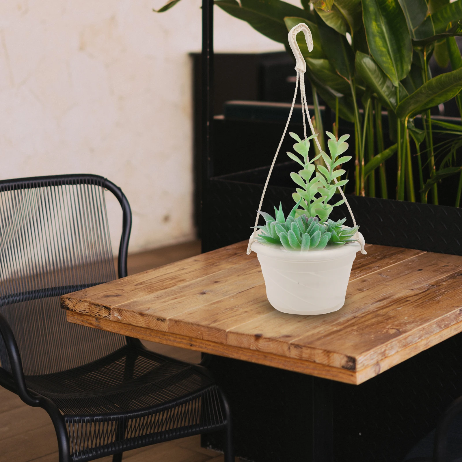 

4Pcs Hanging Flower Pots Plastic Garden Planters Balcony Orchid Plastic Plant Containers for Home Office Decoration