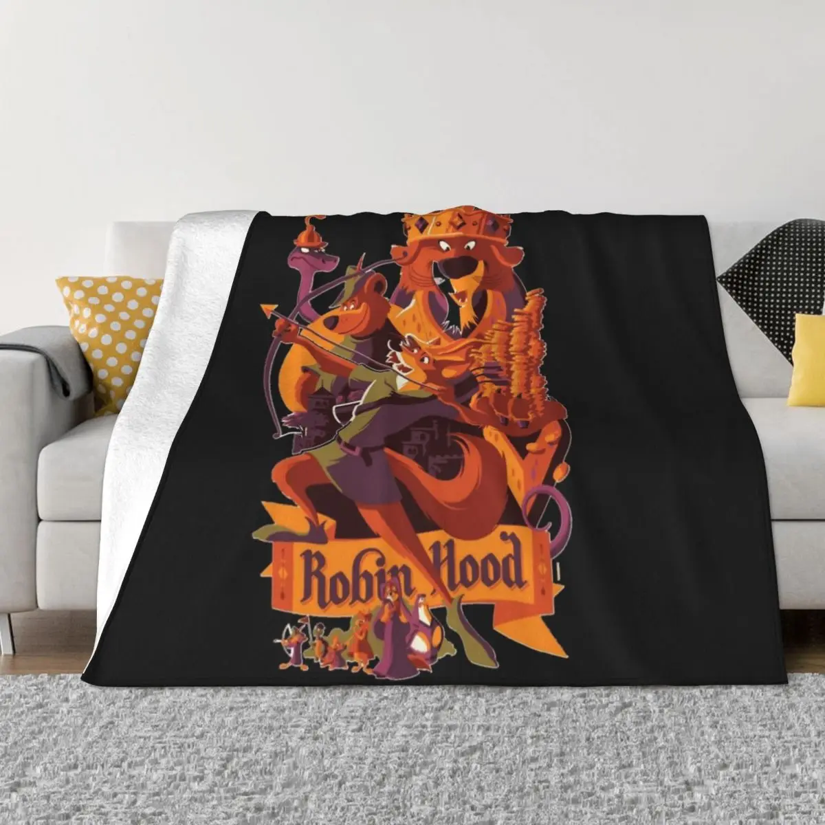 

Robin hood cartoon merch Throw Blanket Blankets For Bed Bed linens Multi-Purpose Blankets