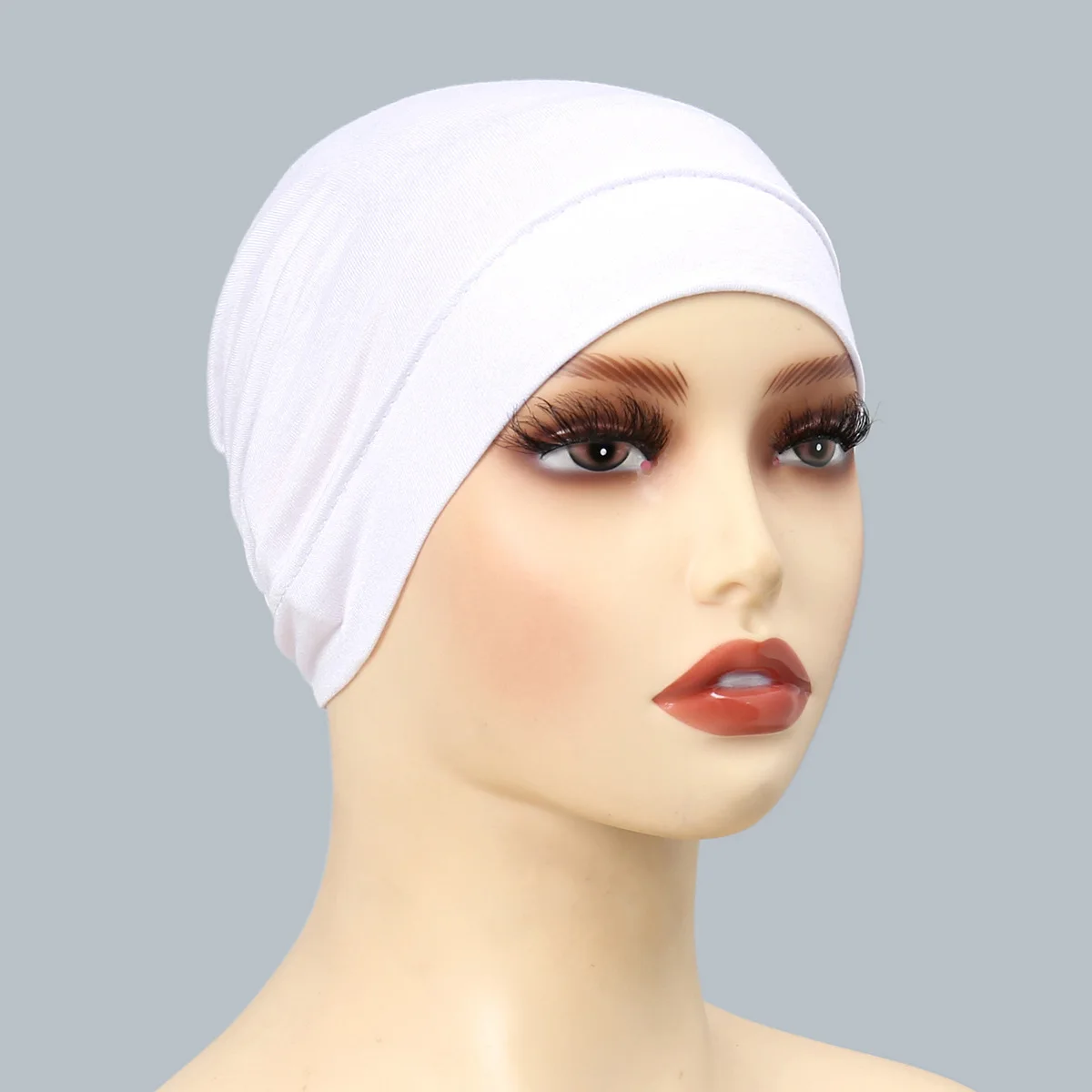 Morbido elastico moda musulmana Hijab Undercaps copricapo da donna cappello chemio cappelli cura dei capelli cofano turbante tinta unita