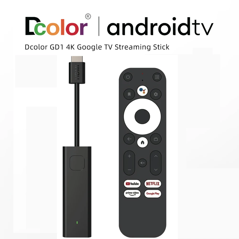 GD1 Android TV Stick 4K Streaming TV Box Amlogic S905Y4 2G DDR4 16GB Netflix Google Certified Set Top Box Media Player