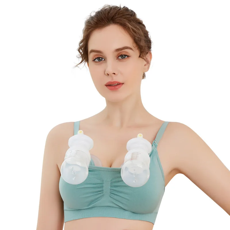 Hands-free bra for breast-feeding underwear after delivery without steel ring thin buckle hanging breast pump milking underwear