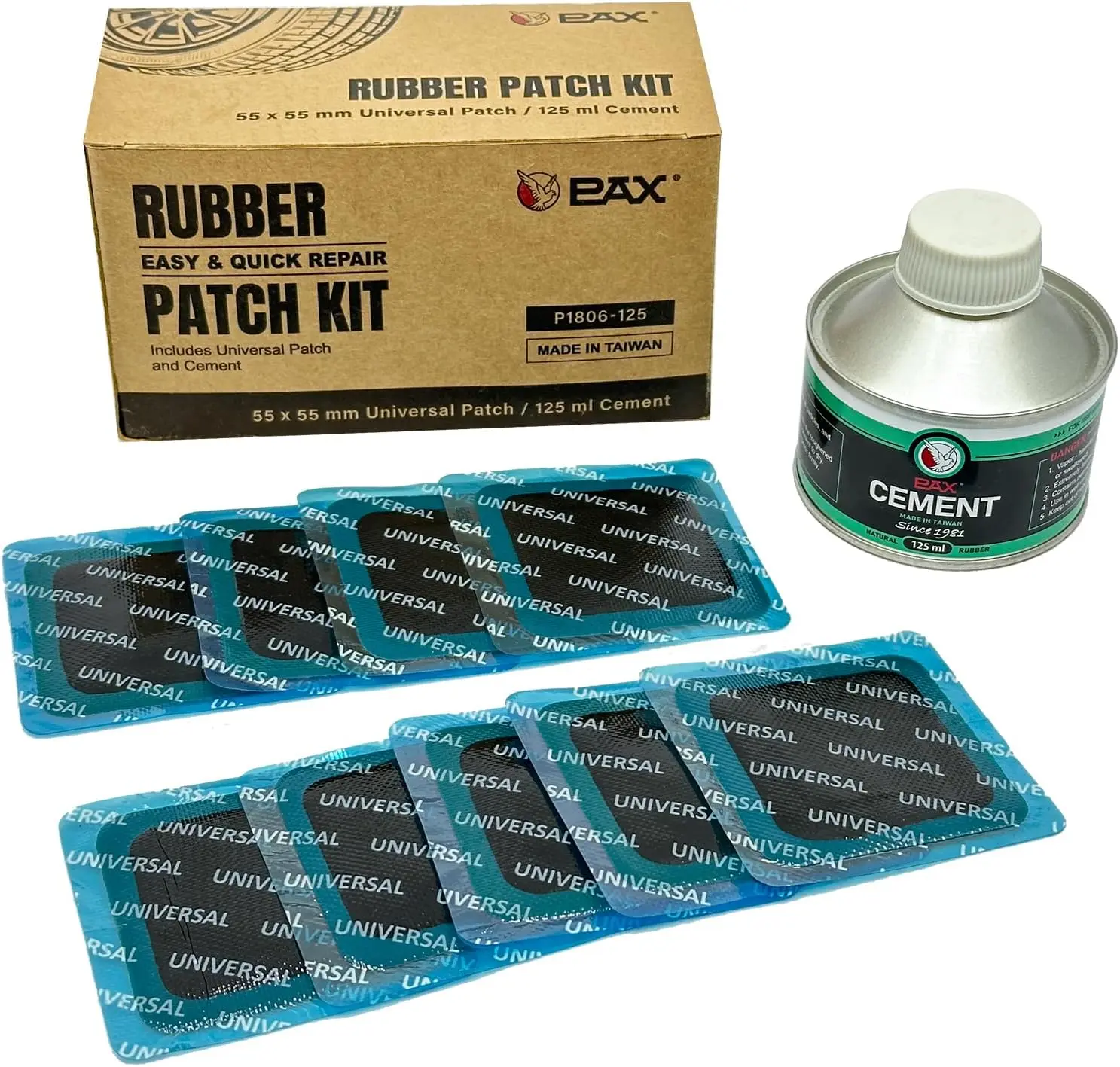 

Heavy Duty Tire Patch Kit - 30 Pcs Universal Tube & Tire Patches with Cement Glue for Bike, Motorcycle, Car Repair