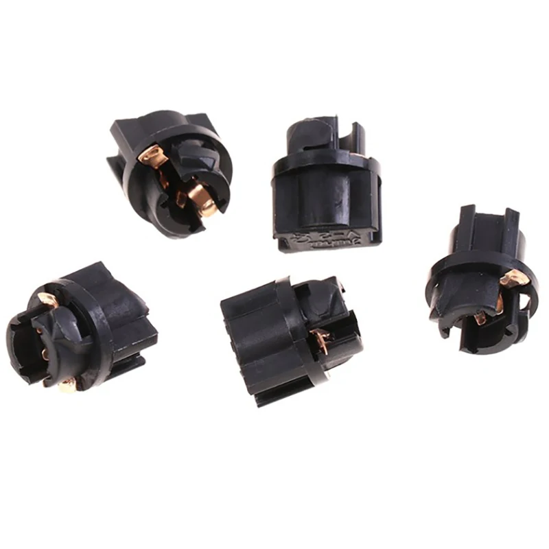 New 5PCS Signal Lamp T5 Led Twist Socket Instrument Panel Cluster Socket Lamp Holder Base T5 Socket Car Bulbs Base