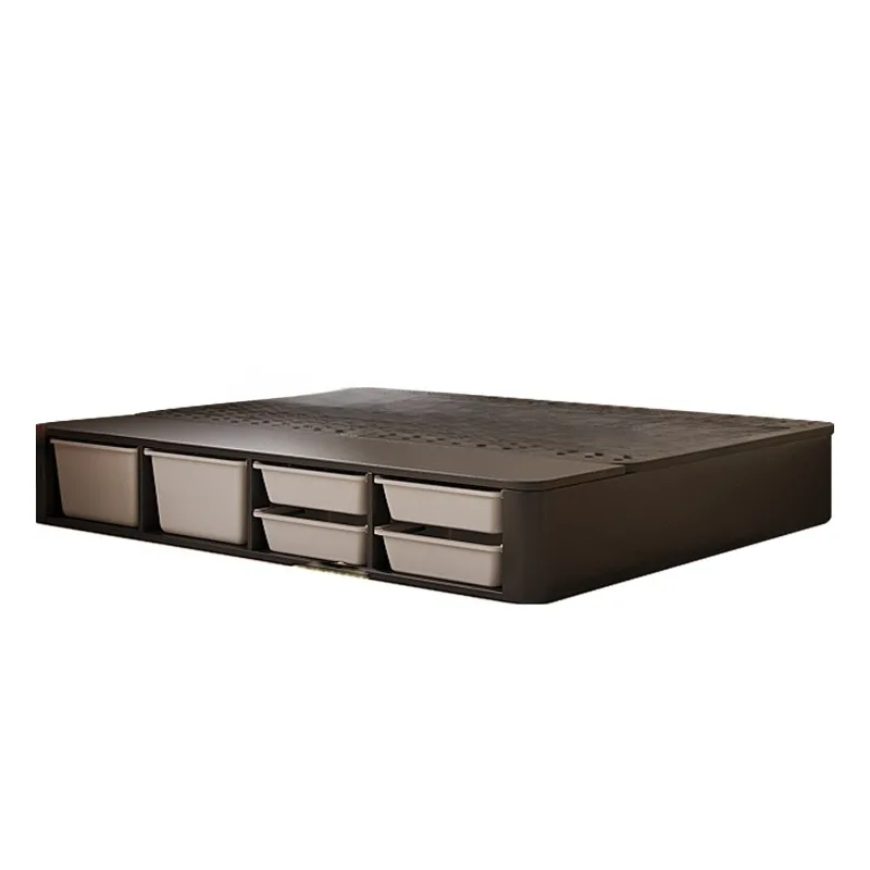 New bedside bed double storage bed, master bedroom queen bed carbon steel side open high box storage bed