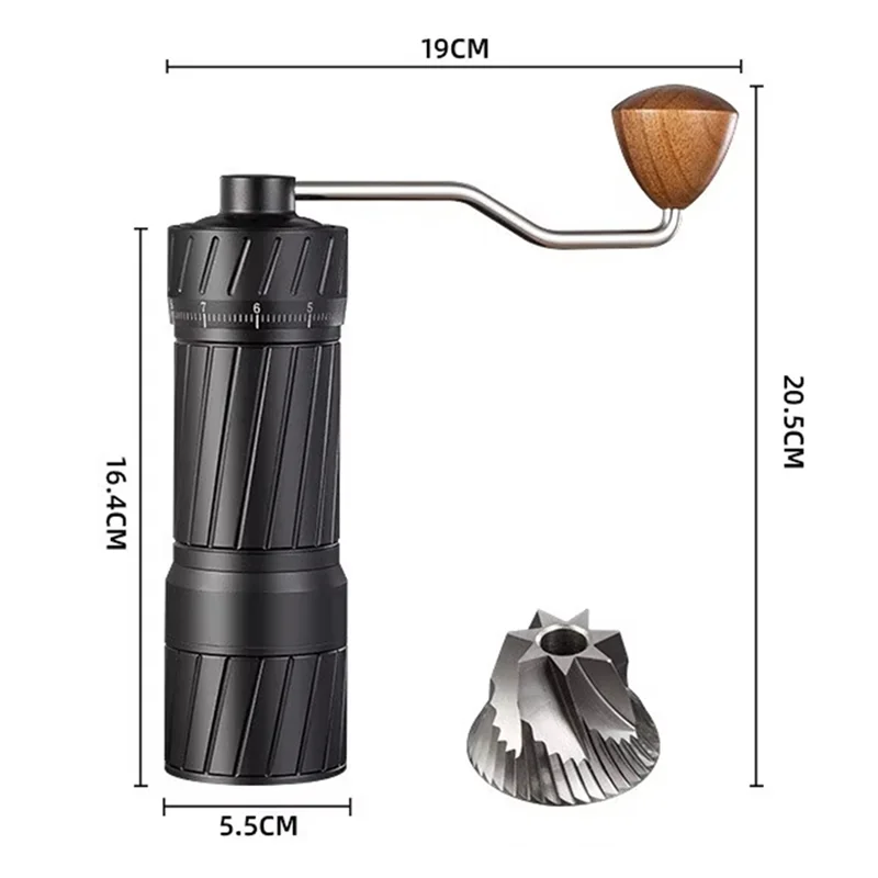 ABNO-Premium Manual Coffee Grinder Ideal For Espresso & Cold Brew Portable Travel Coffee Mill