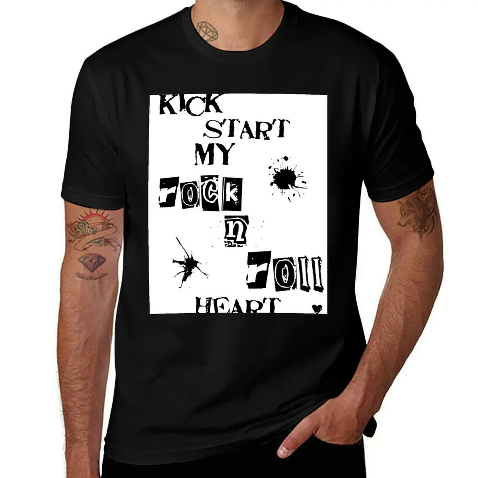 Kick Start My Rock N Roll Heart T-Shirt Basic Comfort Fit T-Shirt for Men