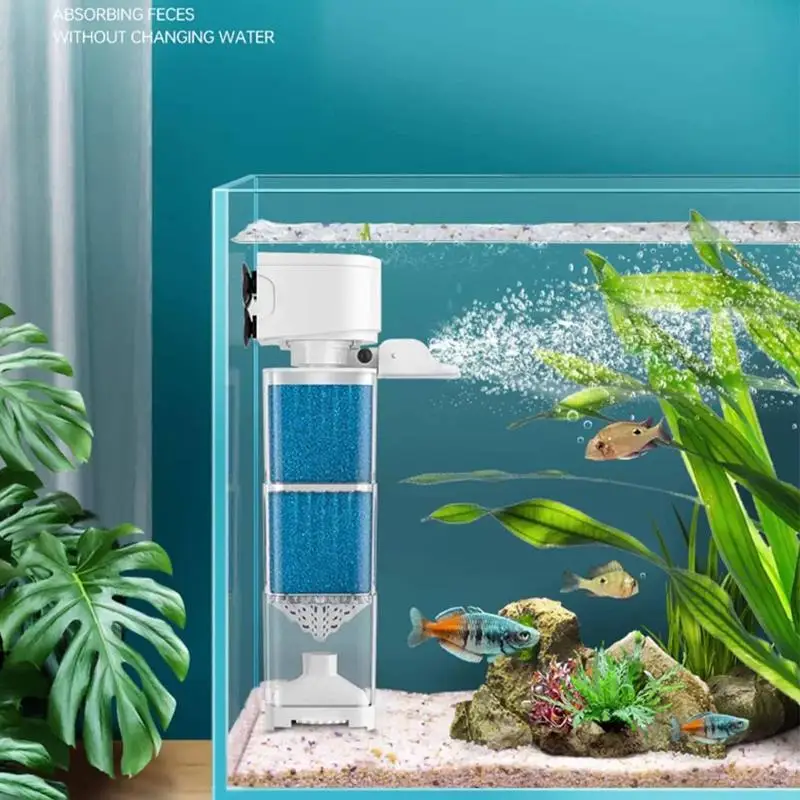 6 In1 Aquarium Filter Pump Fish Tank Submersible Silent Air Oxygen Aerator Filter Internal Water Pump Aquarium Wave Maker 220V