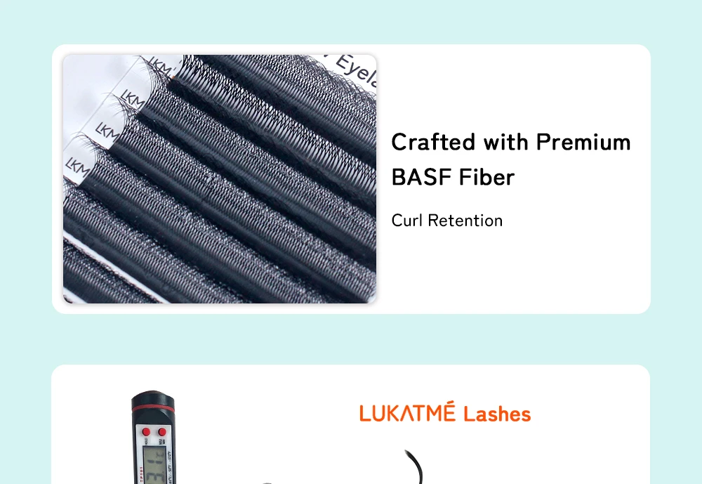 LUKATME M/C/D Curl 7-14mm Foxy Volume 4D 5D Wimpern Braun YY Wimpern Vorgefertigte 6D 7D 8D Fächer Flauschige U-6D Falsche Wimpernverlängerung – Detail 12