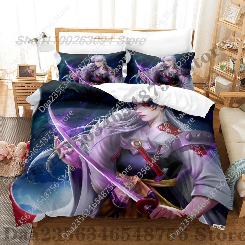 New Inuyasha Bedding Set Single Twin Full Queen King Size Bed Set Aldult Kid Bedroom 3D Anime bed sheets and pillowcases 2025 Ka