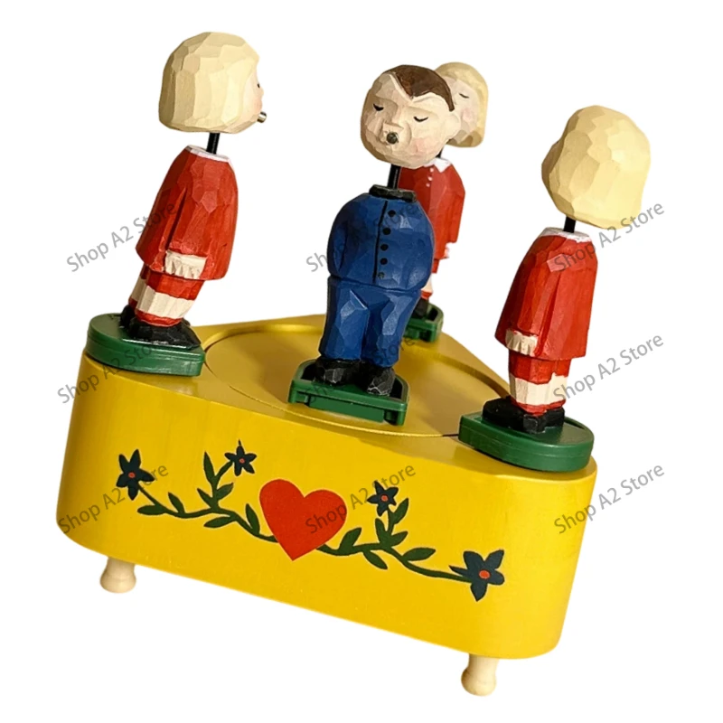 Novelty Rotating Kiss Figurine Music Box, 3 Character Interactive Kissing Music Box, Funny Creative Birthday & Friendship Gift