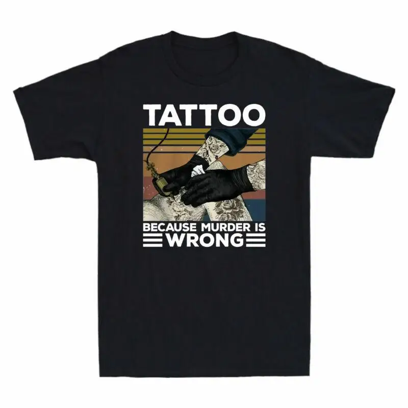 

Мужская винтажная футболка Is Tattoo с короткими забавными рукавами, хлопковая футболка Wrong Murder