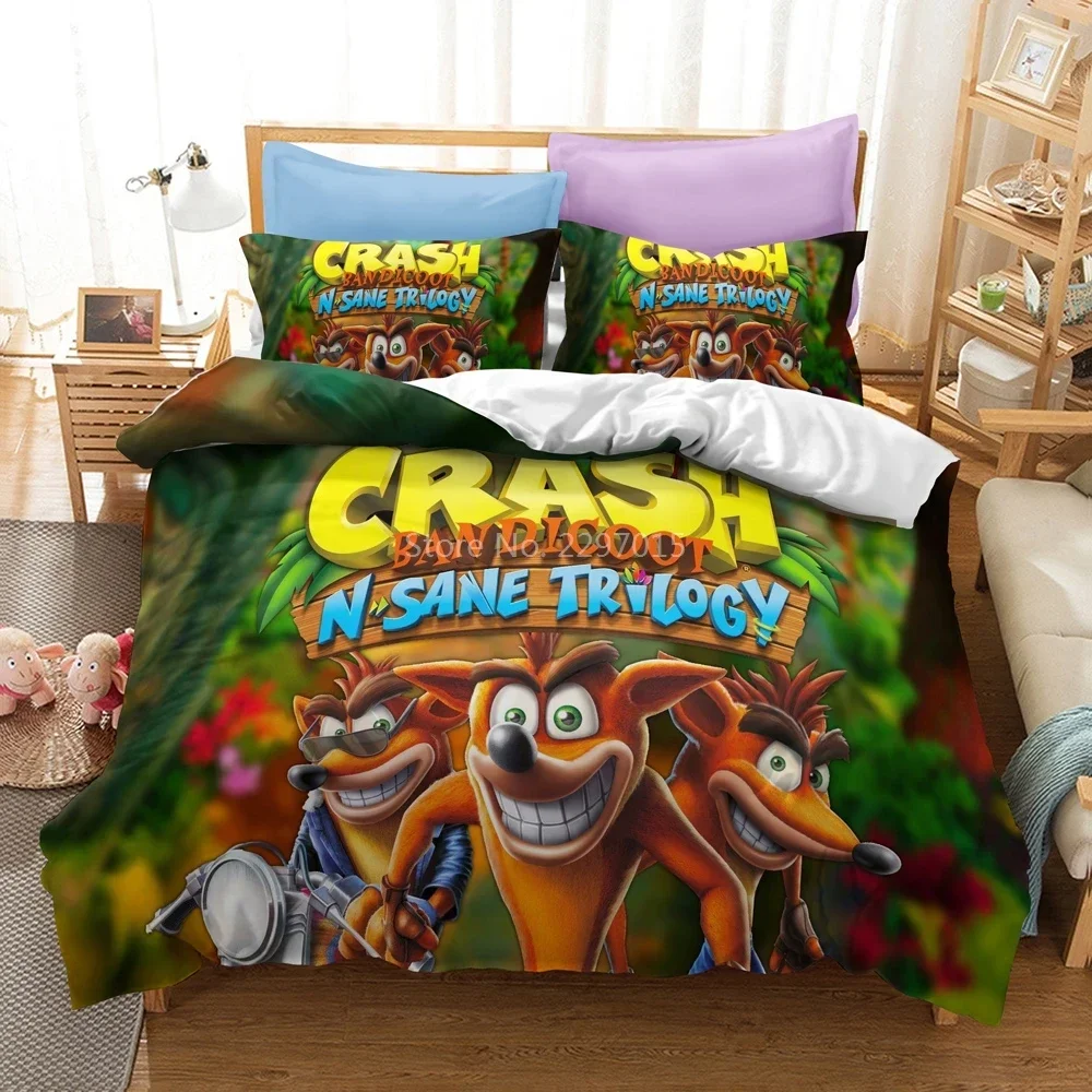 3D Printing Cartoon Crash Bandicoot Bedding Set Duvet Cover Set Pillowcase Europe_USA_Australia Twin Full Queen King Bedchothes