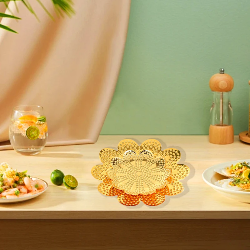 European Style Gold Plate Tray Leaf Shape Dish Household Fruit Plate Tea Snacks Dried Fruit Snack Plate Serving Tray Decoration