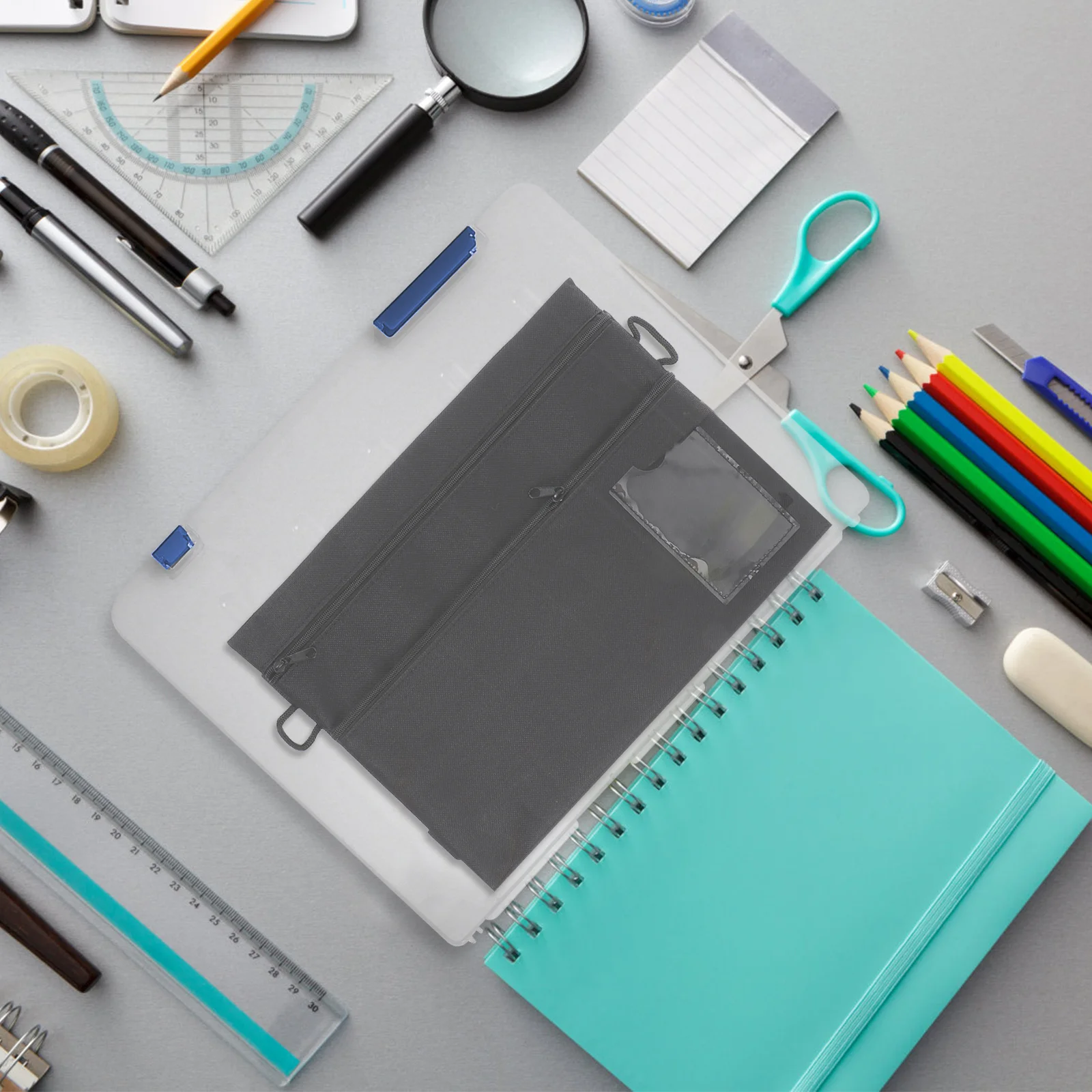 

2Pcs File Storage Boxes Lightweight Document Organizer Office Notes Holder Certificate Storage Box File Case