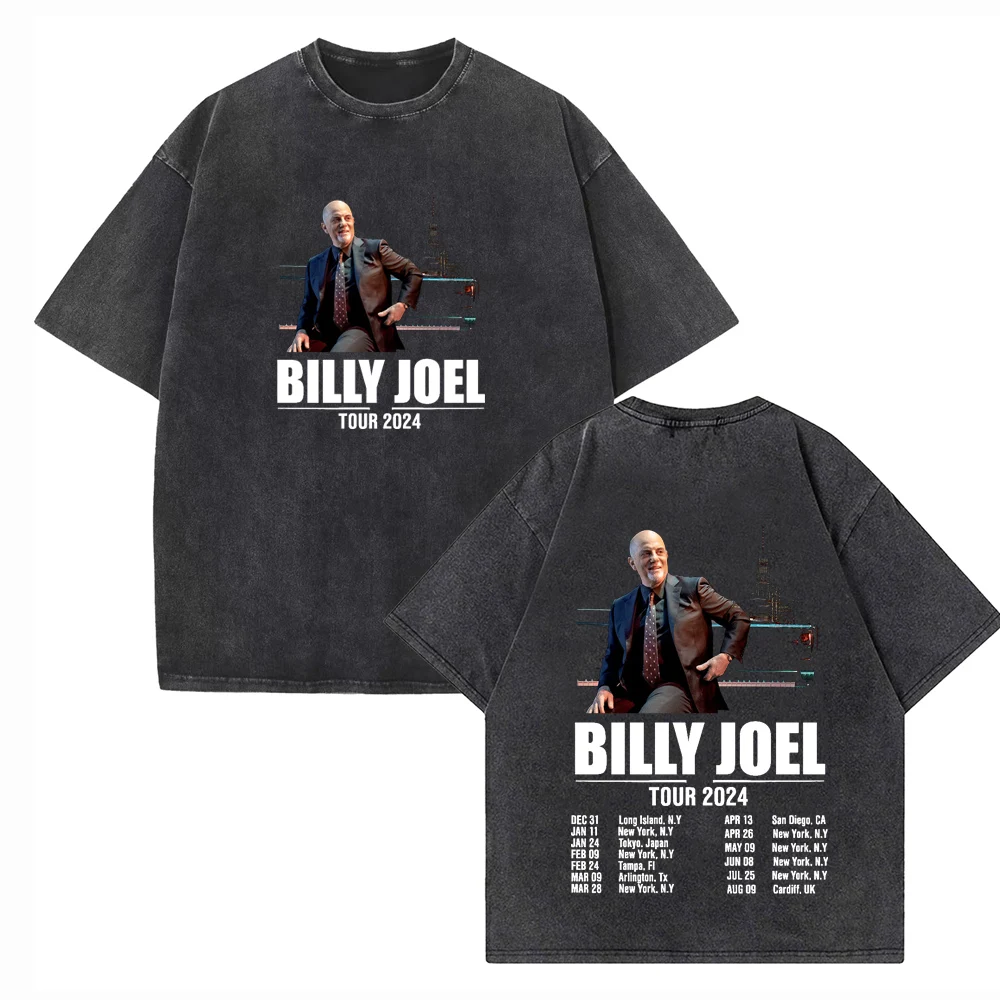 

Billy Joel Tour 2024 Shirts Vintage Harajuku Summer Unisex O-Neck Short Regular Sleeve Cotton T-Shirts Printing