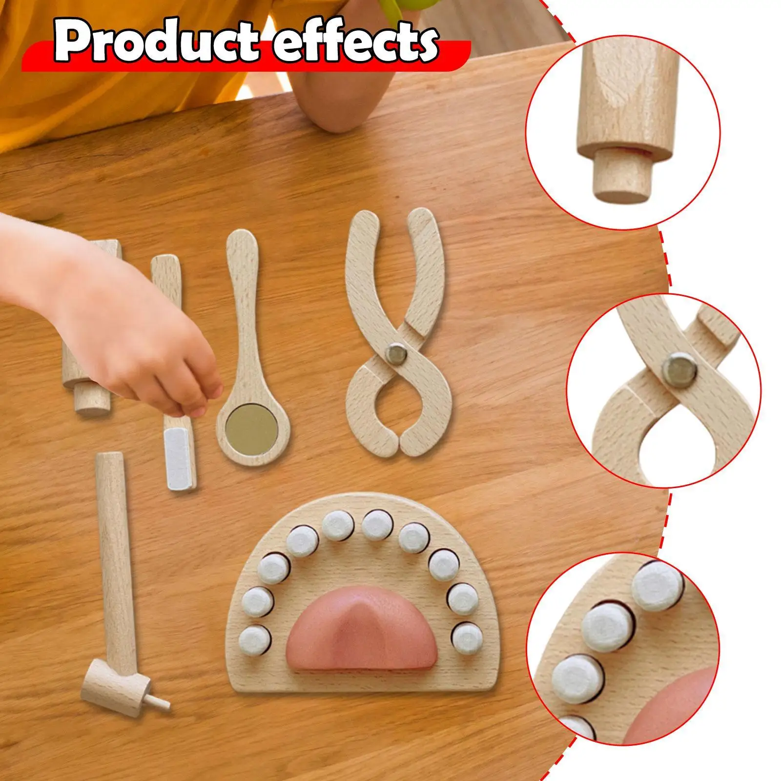 6 peças brinquedos de dentista para crianças fingir jogar ferramentas dentárias aprendizagem pré-escolar