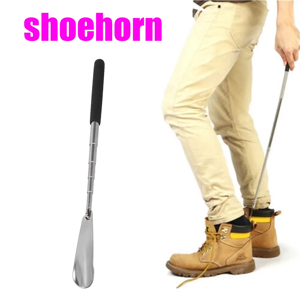 Mobiliteitshulp Schoenlepel Lange steel Intrekbaar roestvrij staal voor ouderen Unisex Schoen zetten Helper Hulpapparaat 1 stuks