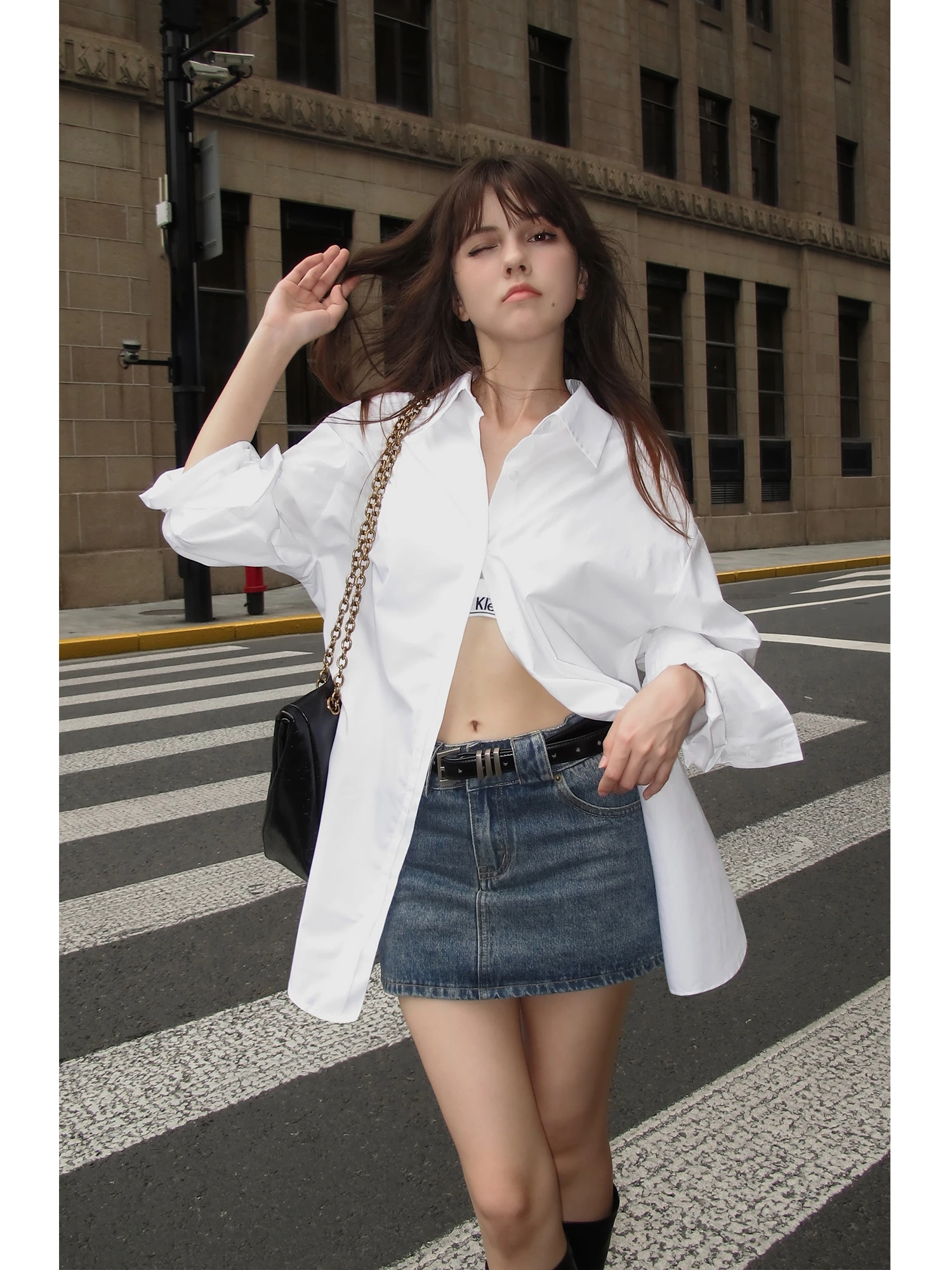 

Женская свободная рубашка NEVA HU с длинным рукавом, повседневная, универсальная, из хлопка, осенняя новинка, для работы, износостойкая, однотонная