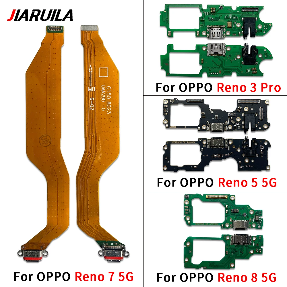 USB Charging Port Microphone Dock Connector Board Flex Cable Parts For OPPO A95 Reno 3 Pro 4 Pro 7 8 10 11 5G 4G 5 6 Lite ACE 8Z