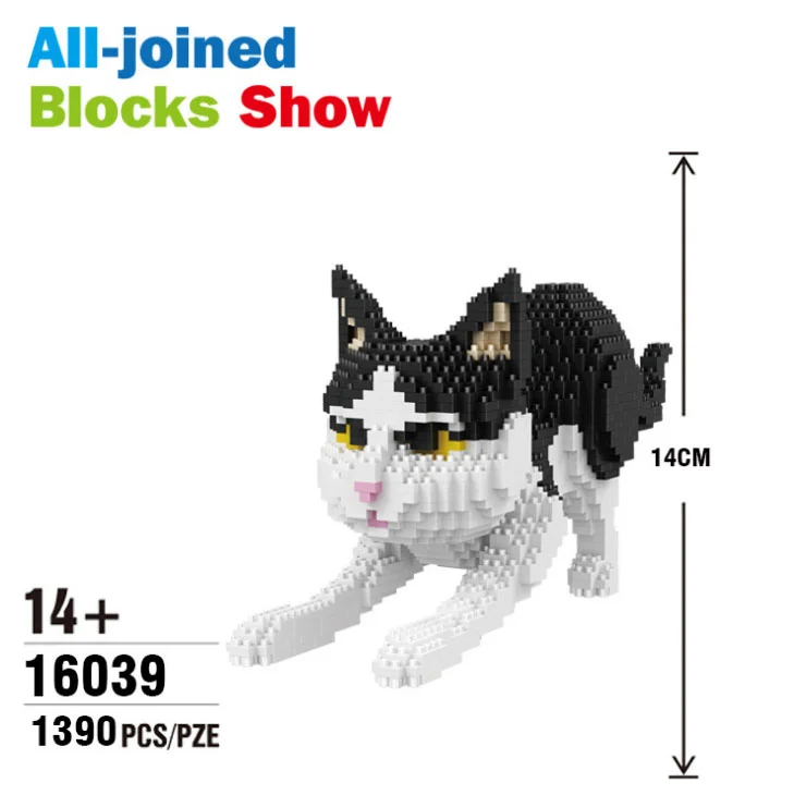 Balody Cute Cartoon Cat Building Blocks Diamond bricks black cat Model educational toys kids Girl s