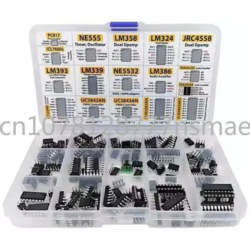 

Brand New IC Chip Assortment 150 Integrated Circuits and Integrated Circuit Socket Box Kit