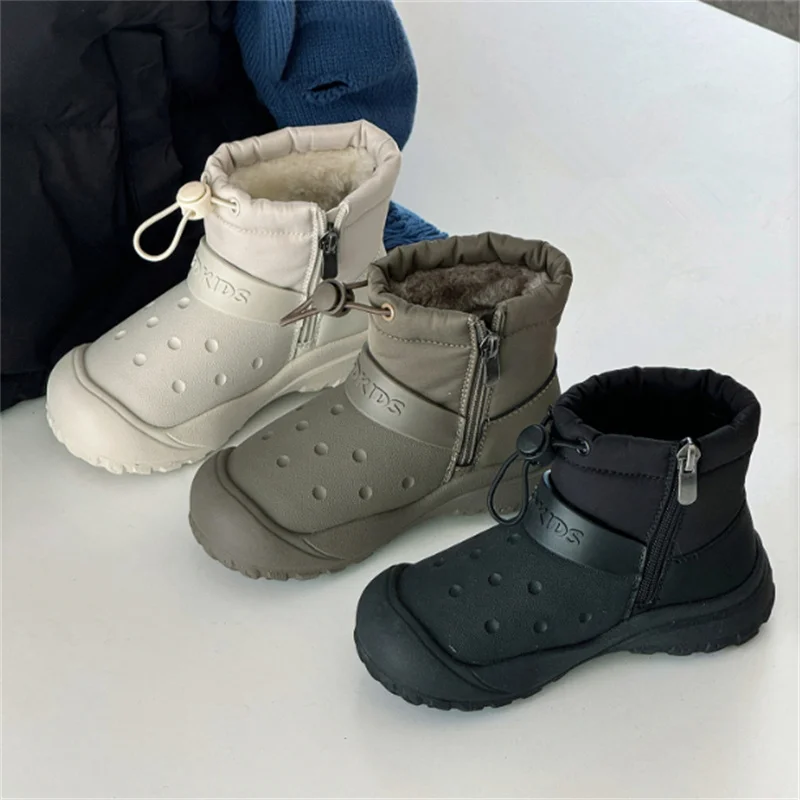 2026 New Winter Children Snow Boots Waterproof Warm Plush Outdoor Kids Shoes Non-slip Fashion Toddler Girls Boys Cotton Boots