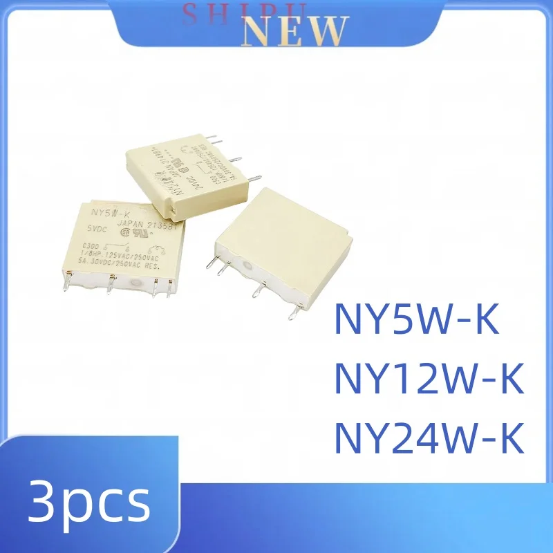 3pcs NY5W-K NY12W-K NY24W-K 4 Pin 5A 24V relays SIP