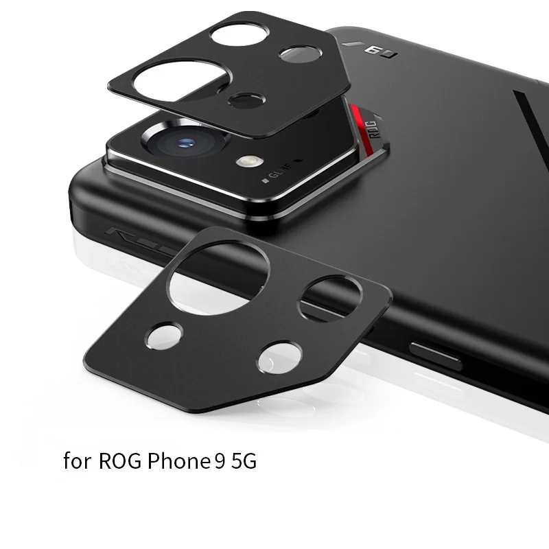 

for Asus ROG Phone 9 Pro Camera Bezel Cover Hollow Lens Protector Cap Sticker Super Slim Anti Scratch Black Metal Film