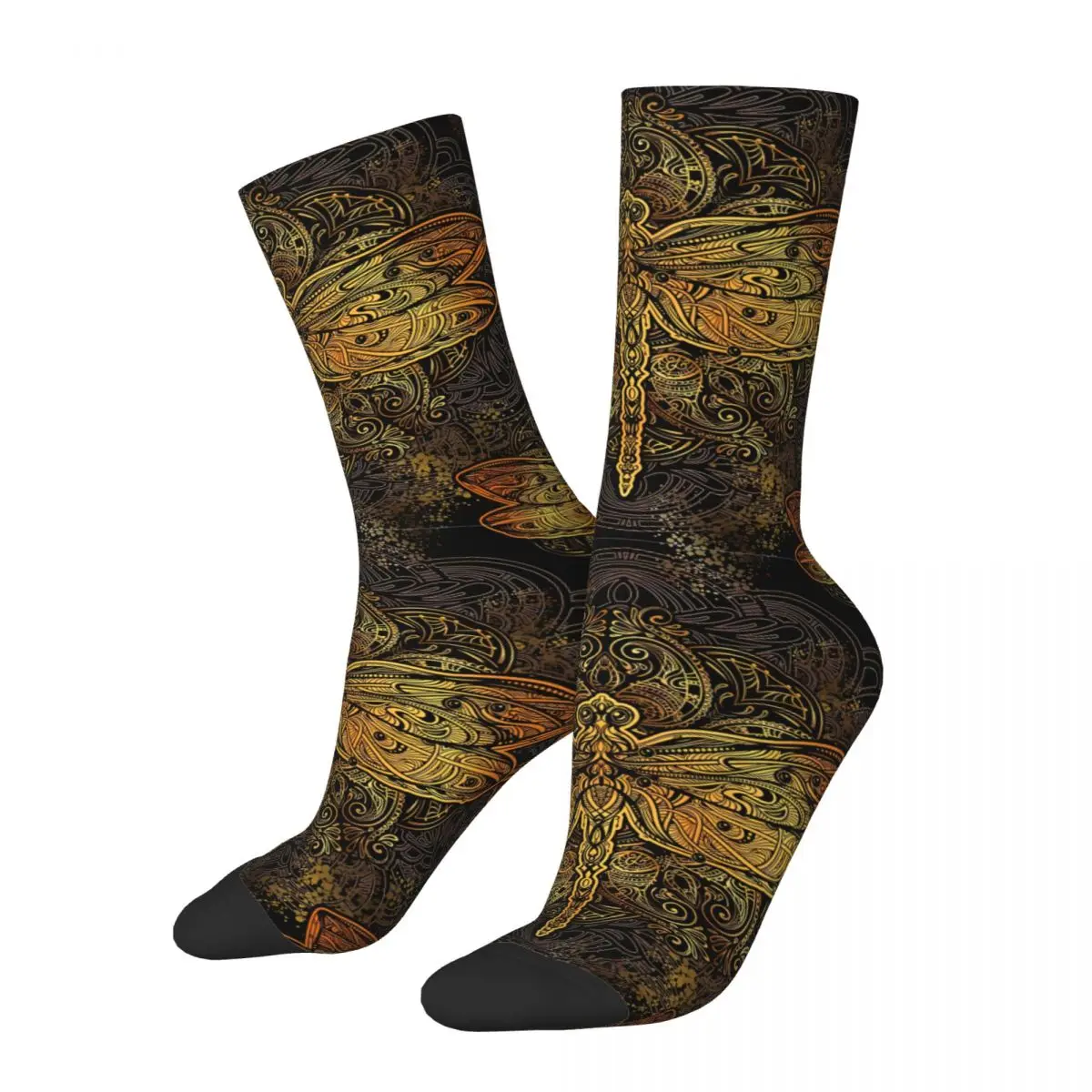 

Dragonfly Mandala Happy Men's Socks Vintage Hip Hop Seamless Crew Sock Gift Pattern Printed