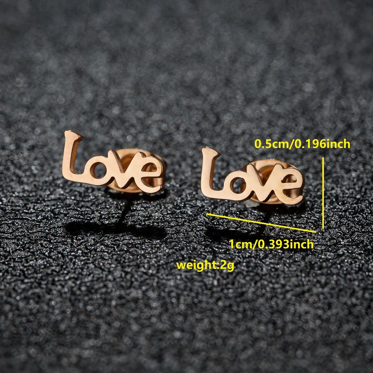 Amazon cross-border retro English alphabet combination love stud earrings stainless steel simple personality small earrings whol view 2